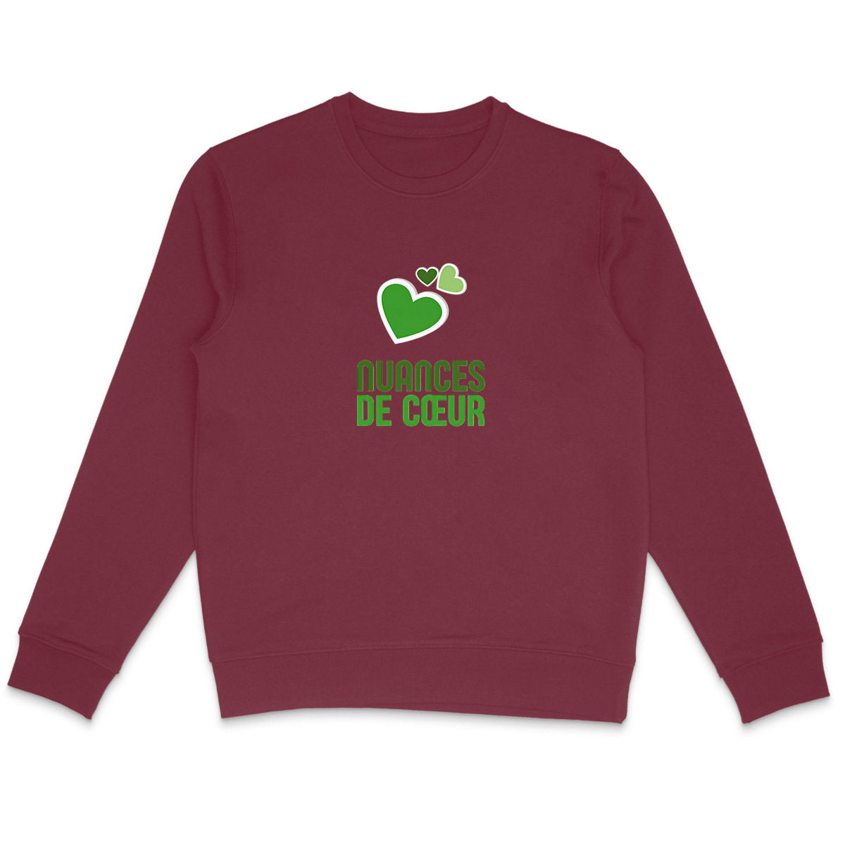 Sweat-shirt Léger Unisexe aux Nuances de Coeur Vert - face_4