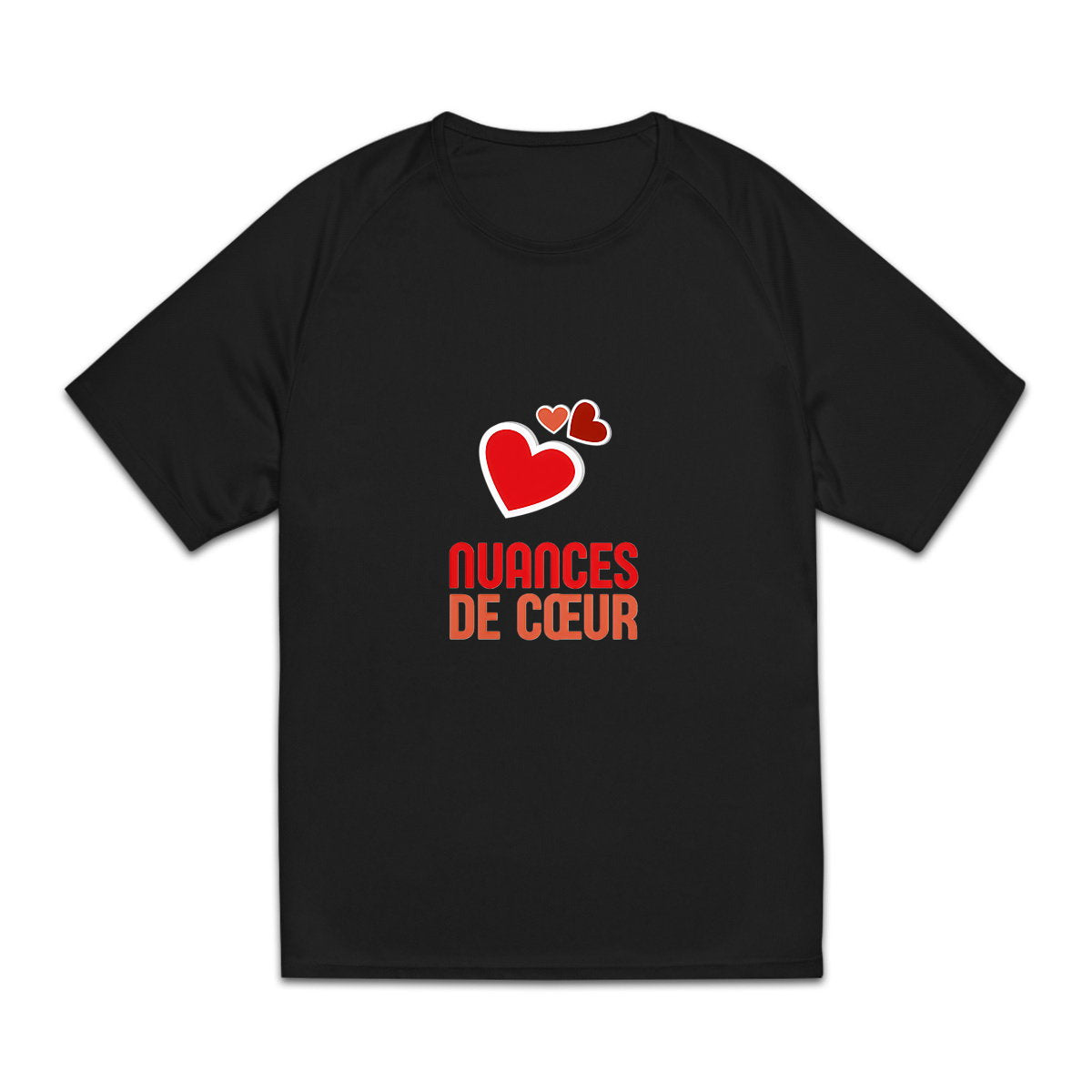 T-shirt de sport recyclé pour homme avec nuances de coeurs rouges - face_4