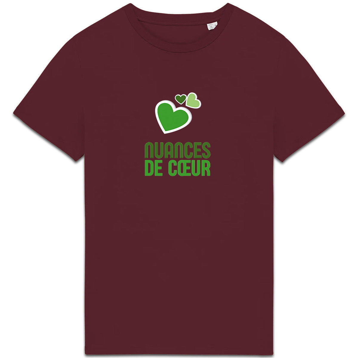T-shirt Unisexe épais - Nuances de coeurs verts pour un style unique - face_4