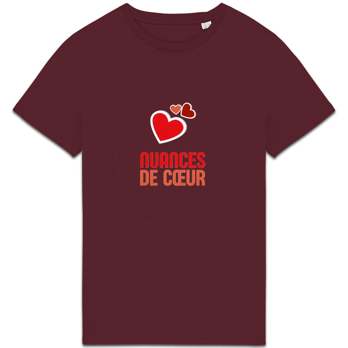 T-shirt Unisexe épais - Nuances de Coeurs Rouges - face_4