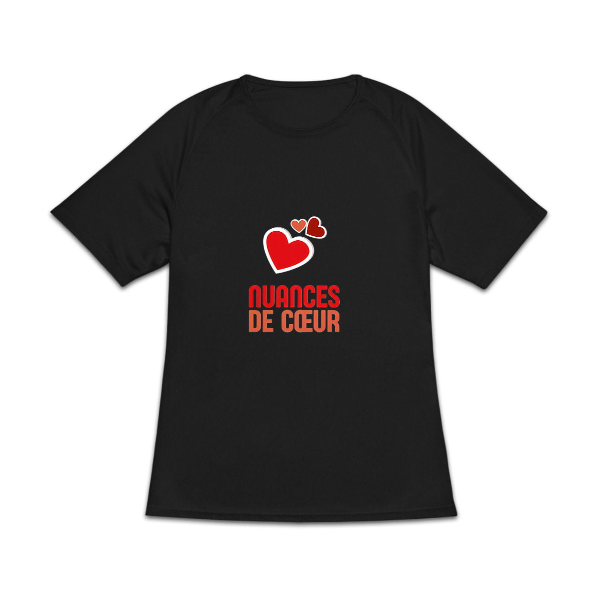 T-shirt de sport recyclé pour femme - Amour en nuances de rouges - face_4