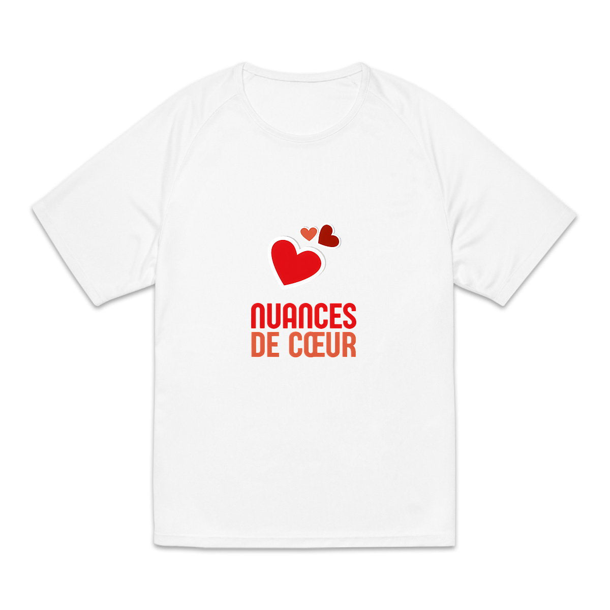 T-shirt de sport recyclé pour homme avec nuances de coeurs rouges - face_5