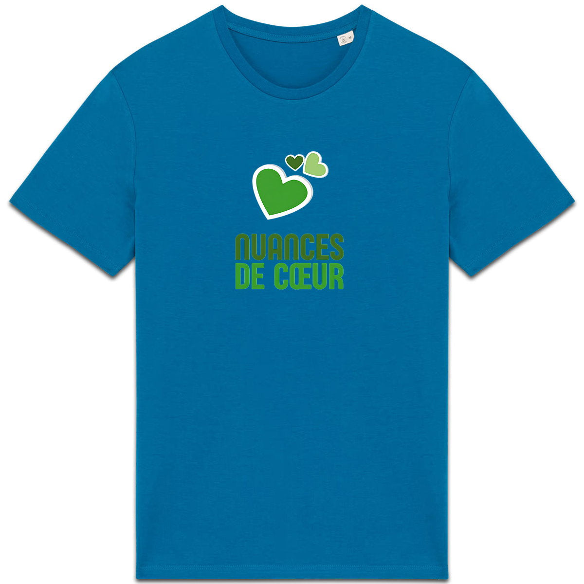 T-shirt Unisexe épais avec nuances de coeur vert - face_5