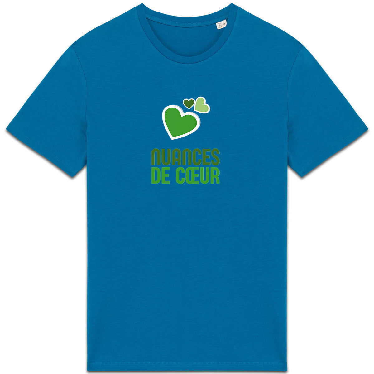 T-shirt Unisexe épais - Nuances de coeurs verts pour un style unique - face_5