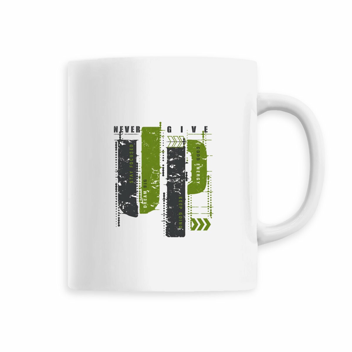Mug céramique gris et vert olive : Élégance Naturelle - face_5