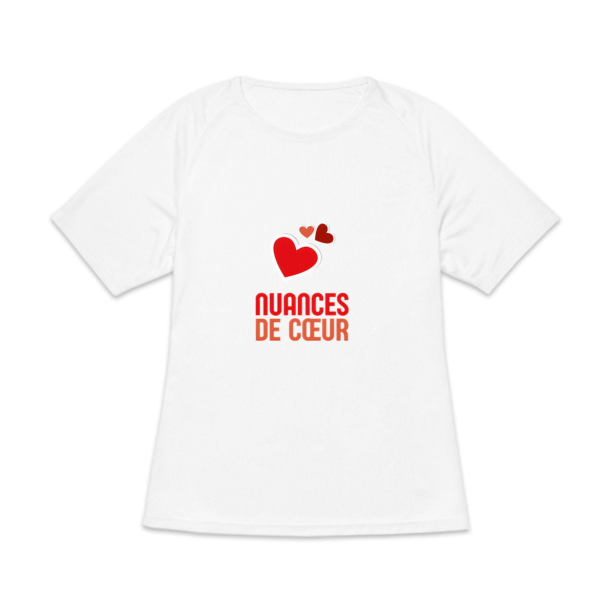 T-shirt de sport recyclé pour femme - Amour en nuances de rouges - face_5
