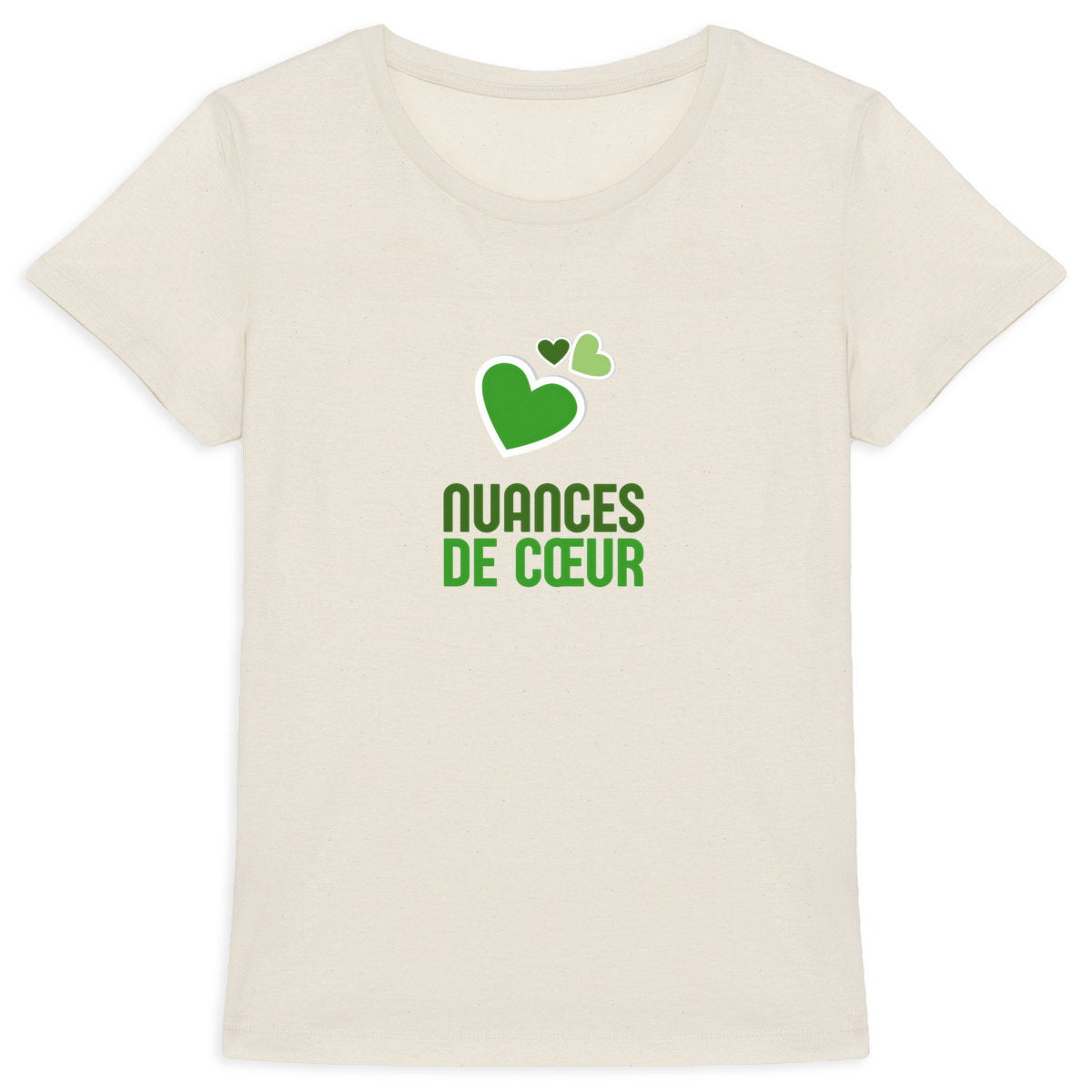 T-shirt Femme Epais : Nuances de Coeurs Verts pour un Style Unique - face_5