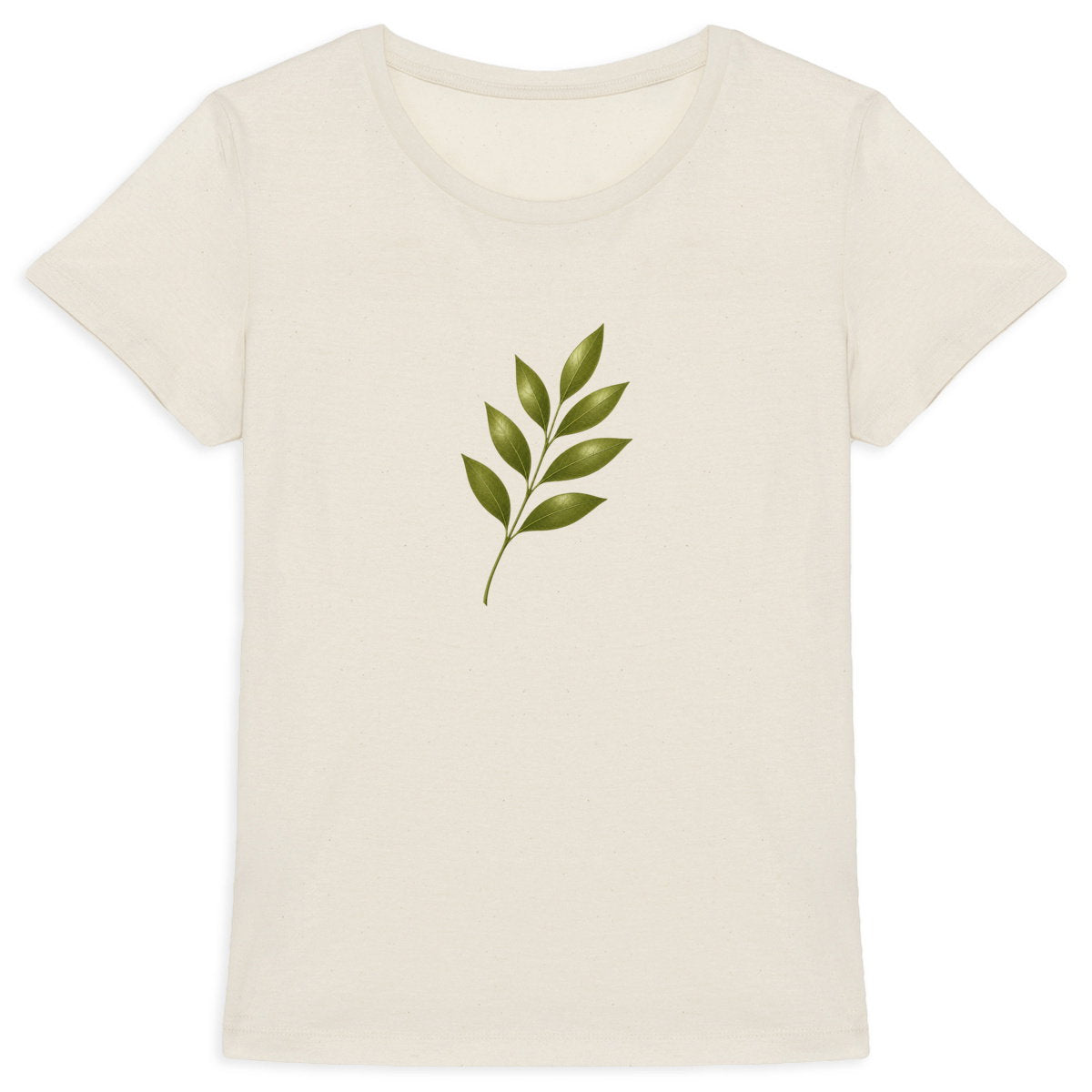 T-shirt Femme Epais : Élégance Naturelle avec Tige et Feuilles - face_5
