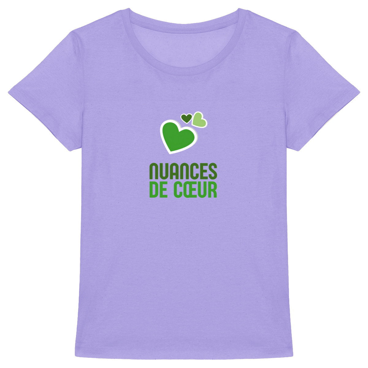 T-shirt Femme Epais : Nuances de Coeurs Verts pour un Style Unique - face_6