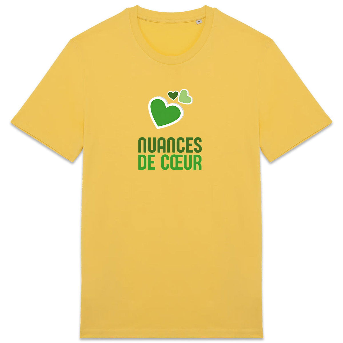 T-shirt Unisexe épais avec nuances de coeur vert - face_6