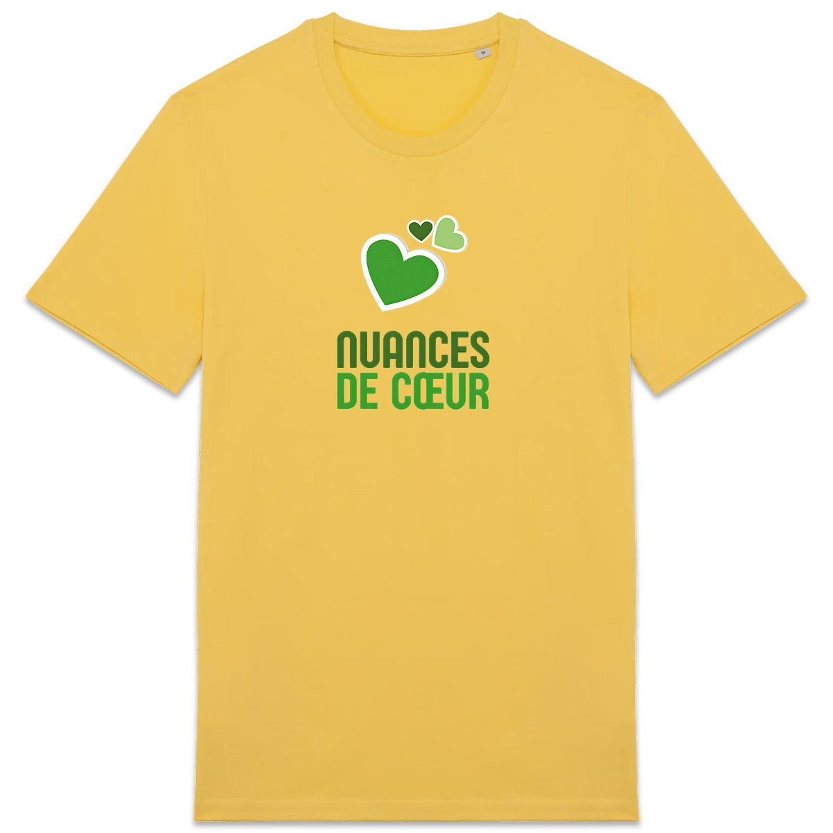 T-shirt Unisexe épais - Nuances de coeurs verts pour un style unique - face_6