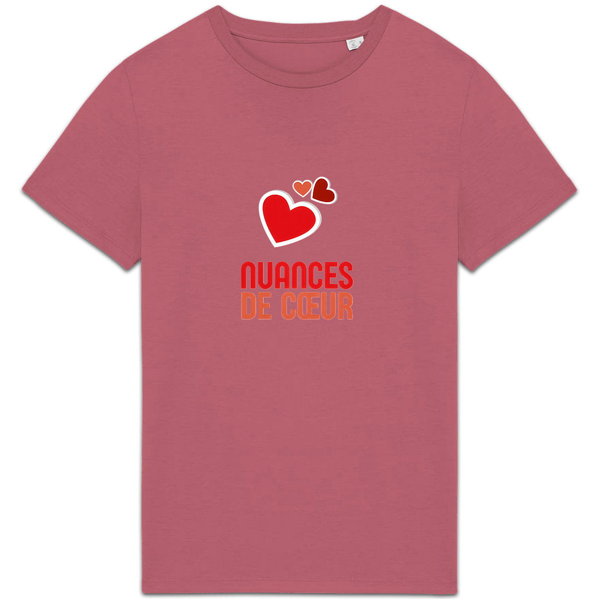 T-shirt Unisexe épais - Nuances de Coeurs Rouges - face_7