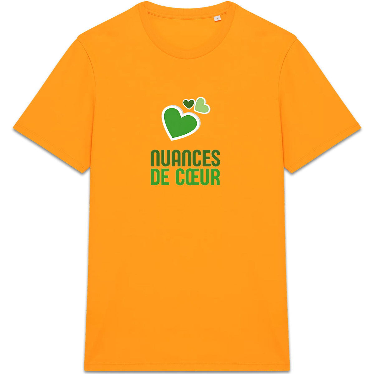 T-shirt Unisexe épais avec nuances de coeur vert - face_7