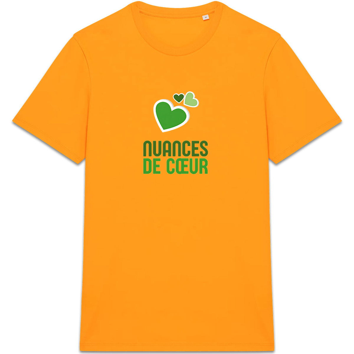 T-shirt Unisexe épais - Nuances de coeurs verts pour un style unique - face_7