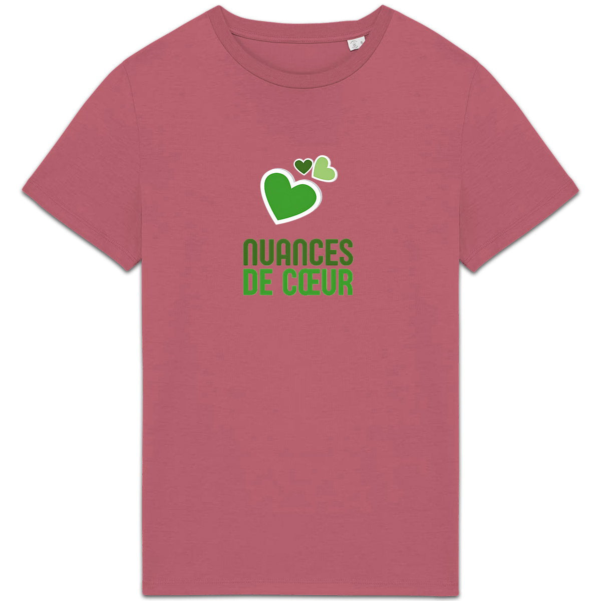 T-shirt Unisexe épais - Nuances de coeurs verts pour un style unique - face_8