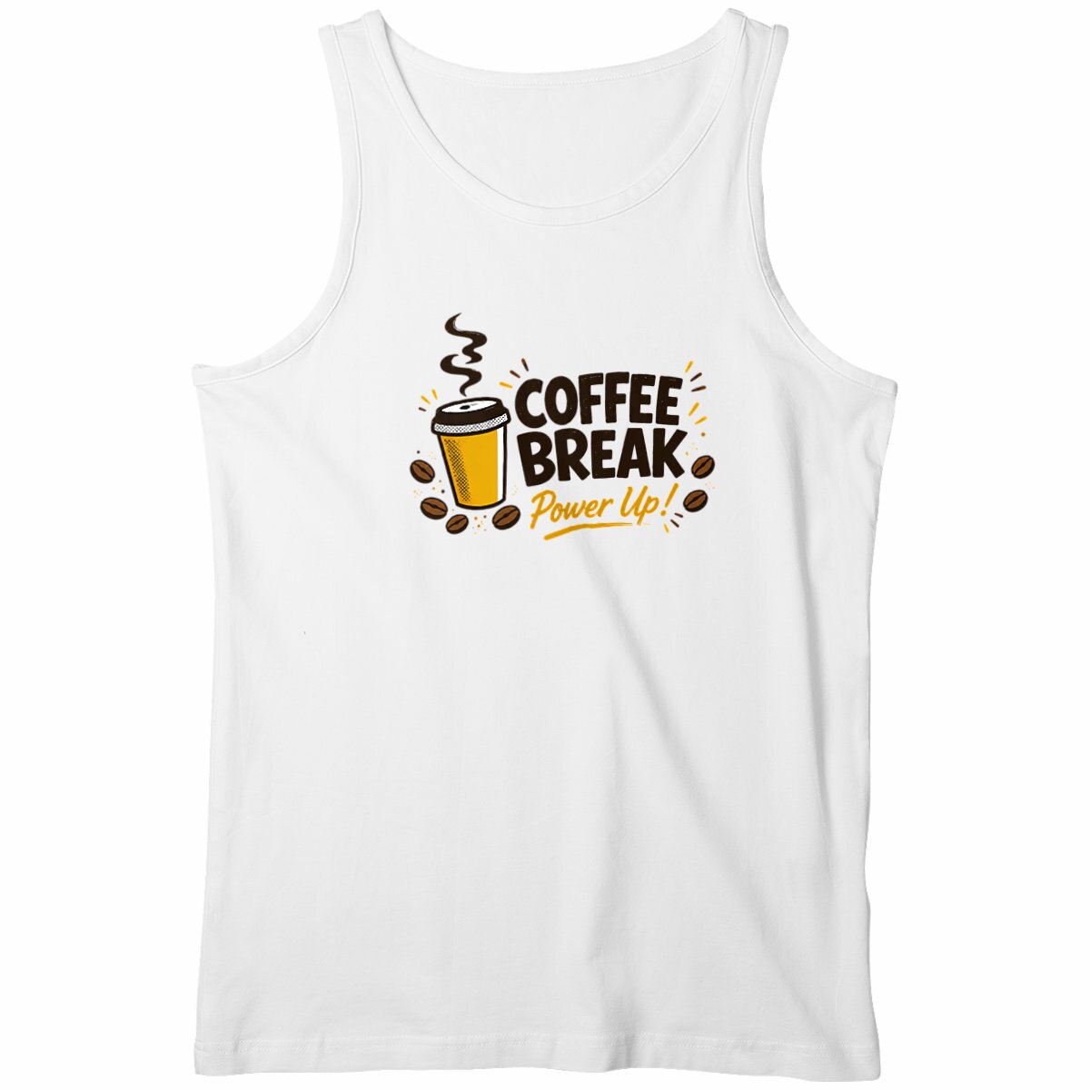 Débardeur Homme - Pause café - face_blanc