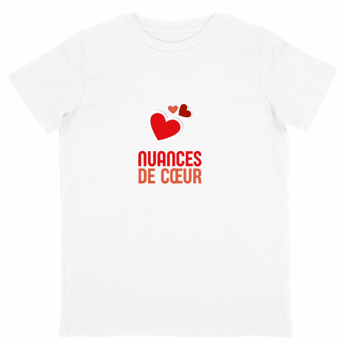 T-shirt Enfant Léger : Célébrez l'Amour avec des Coeurs Rouges - face_blanc