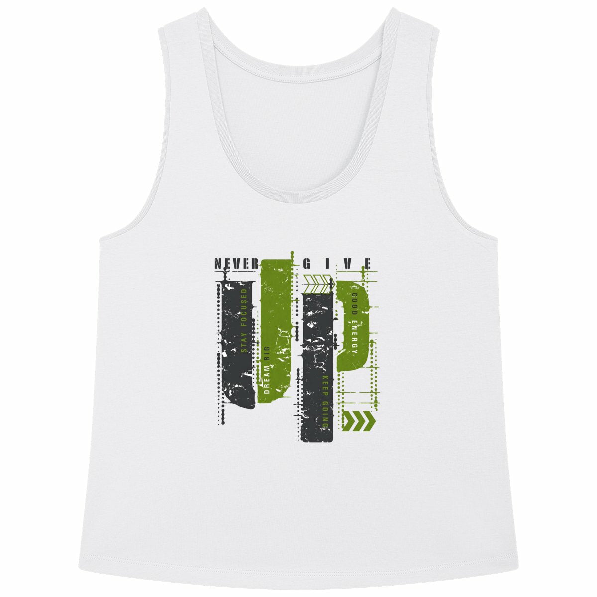 Débardeur Femme Ample - Élégance en Gris et Vert Olive - face_blanc