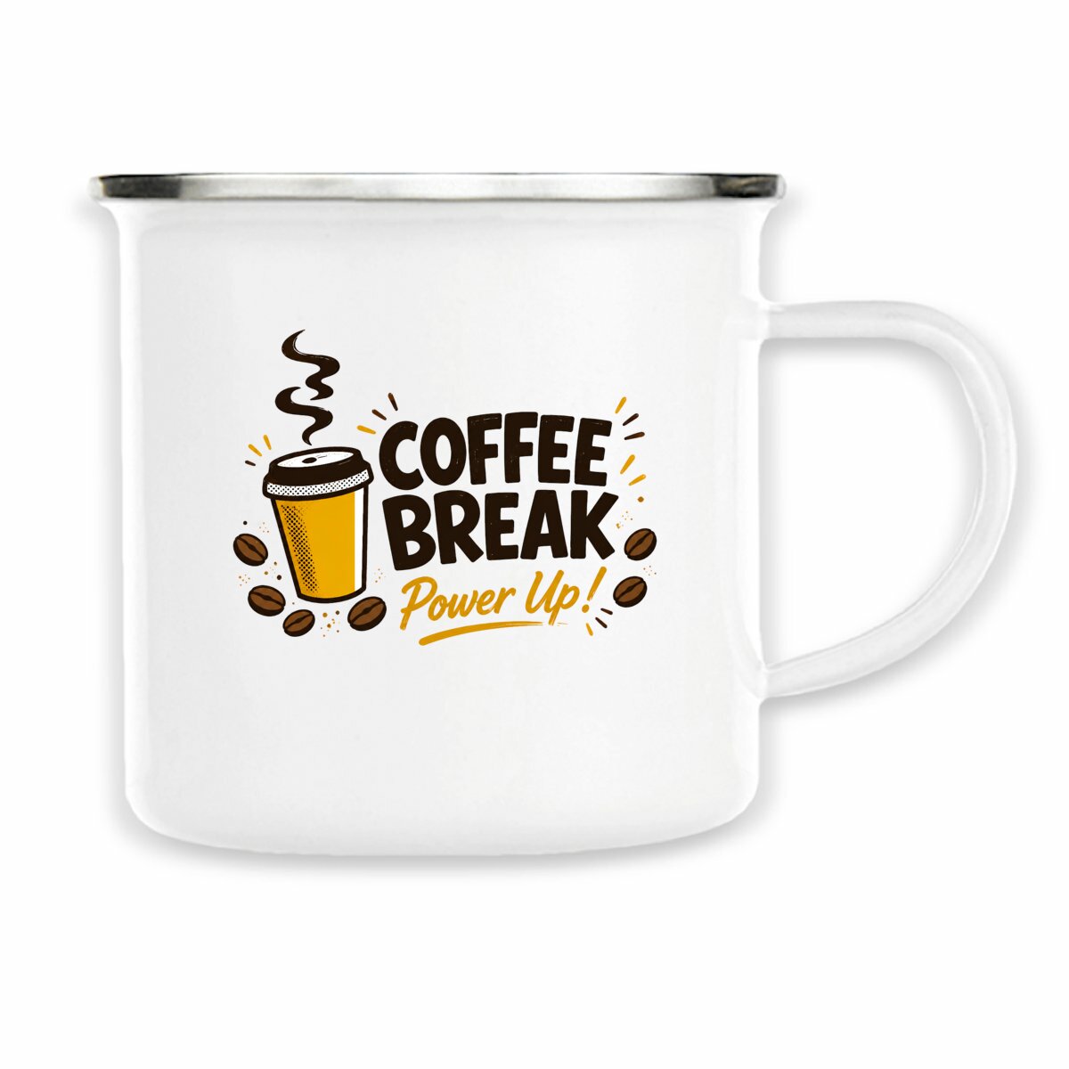 Mug metal - Pause café - face_blanc
