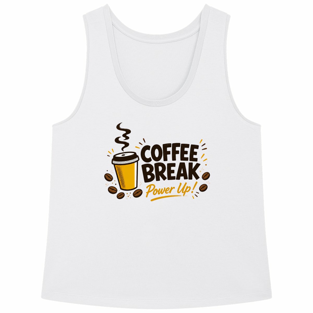 Débardeur Femme ample - pause café - face_blanc