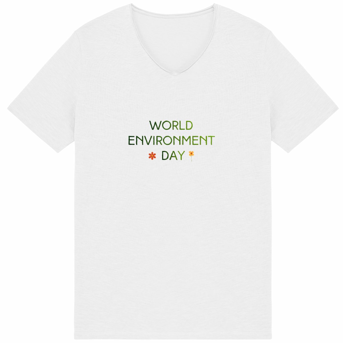 T-shirt Homme Slub - Célébrez la Journée Mondiale de l'Environnement - face_blanc