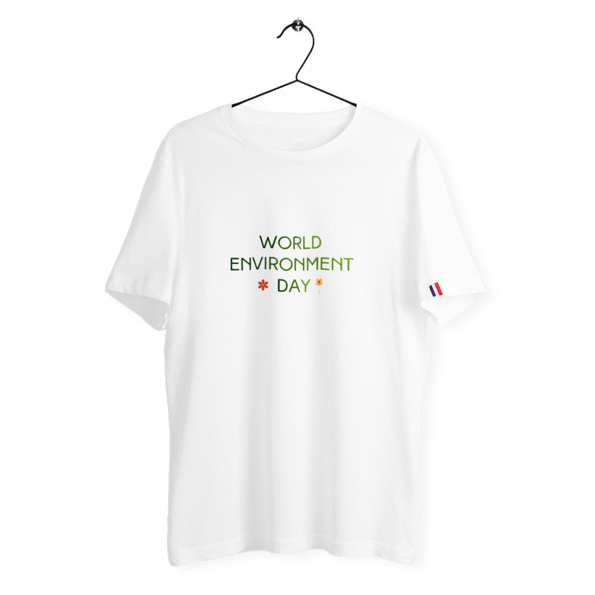 T-shirt Homme Made in France - Célébrez la Journée de l'Environnement - face_blanc
