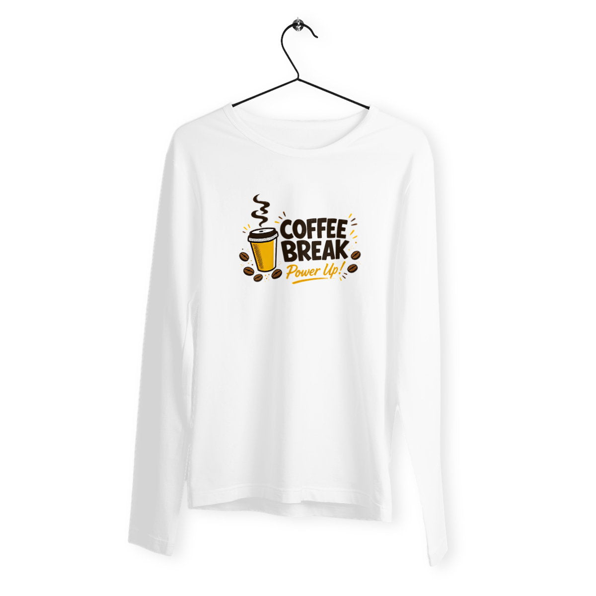 T-shirt Femme Léger Manches longues - Pause café - face_blanc