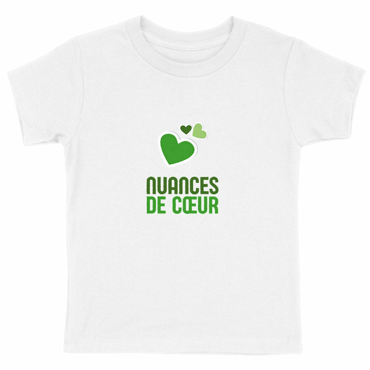 T-shirt Enfant Epais - Célébrez l'amour avec des nuances de coeur vert - face_blanc