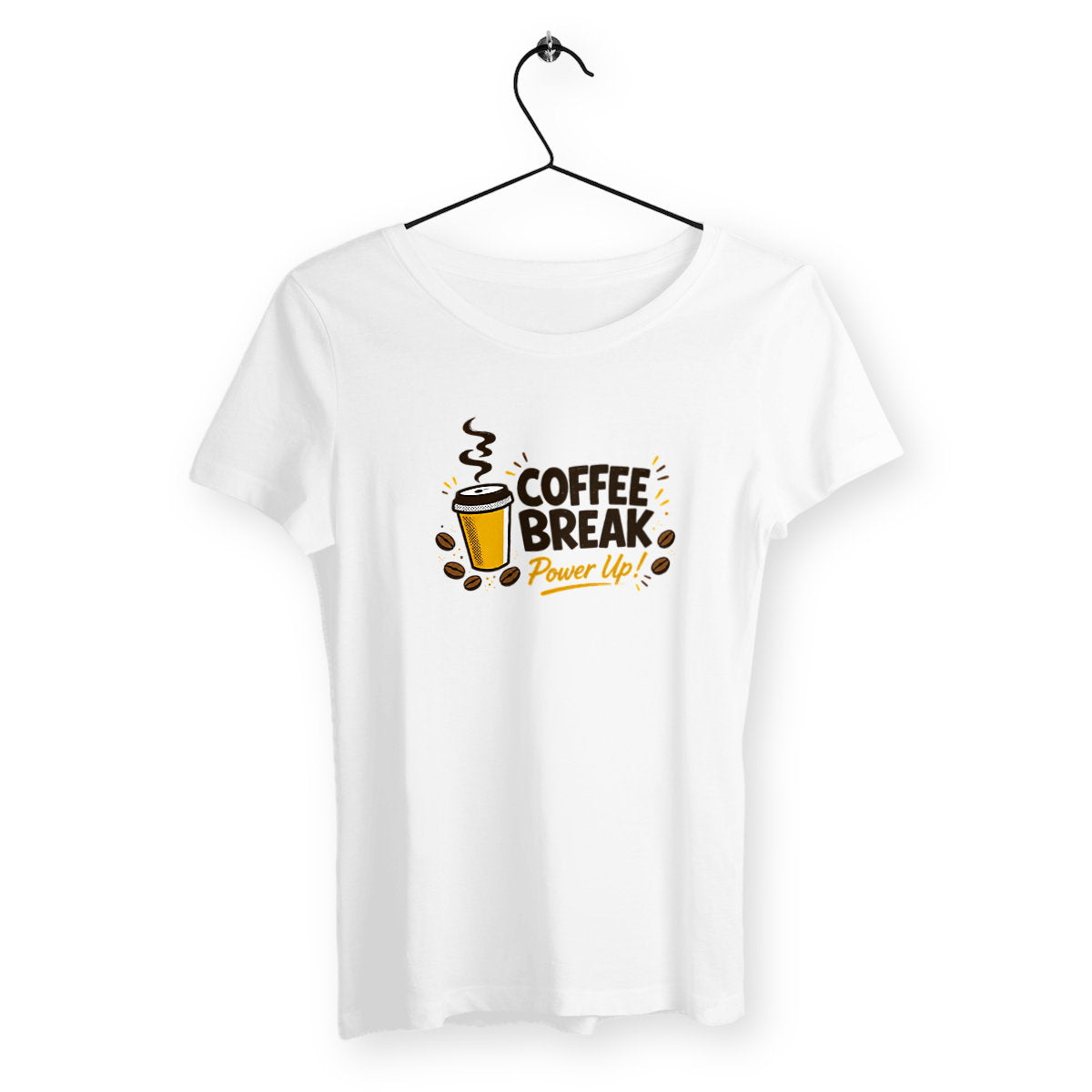 T-shirt Femme Léger - Pause café - face_blanc