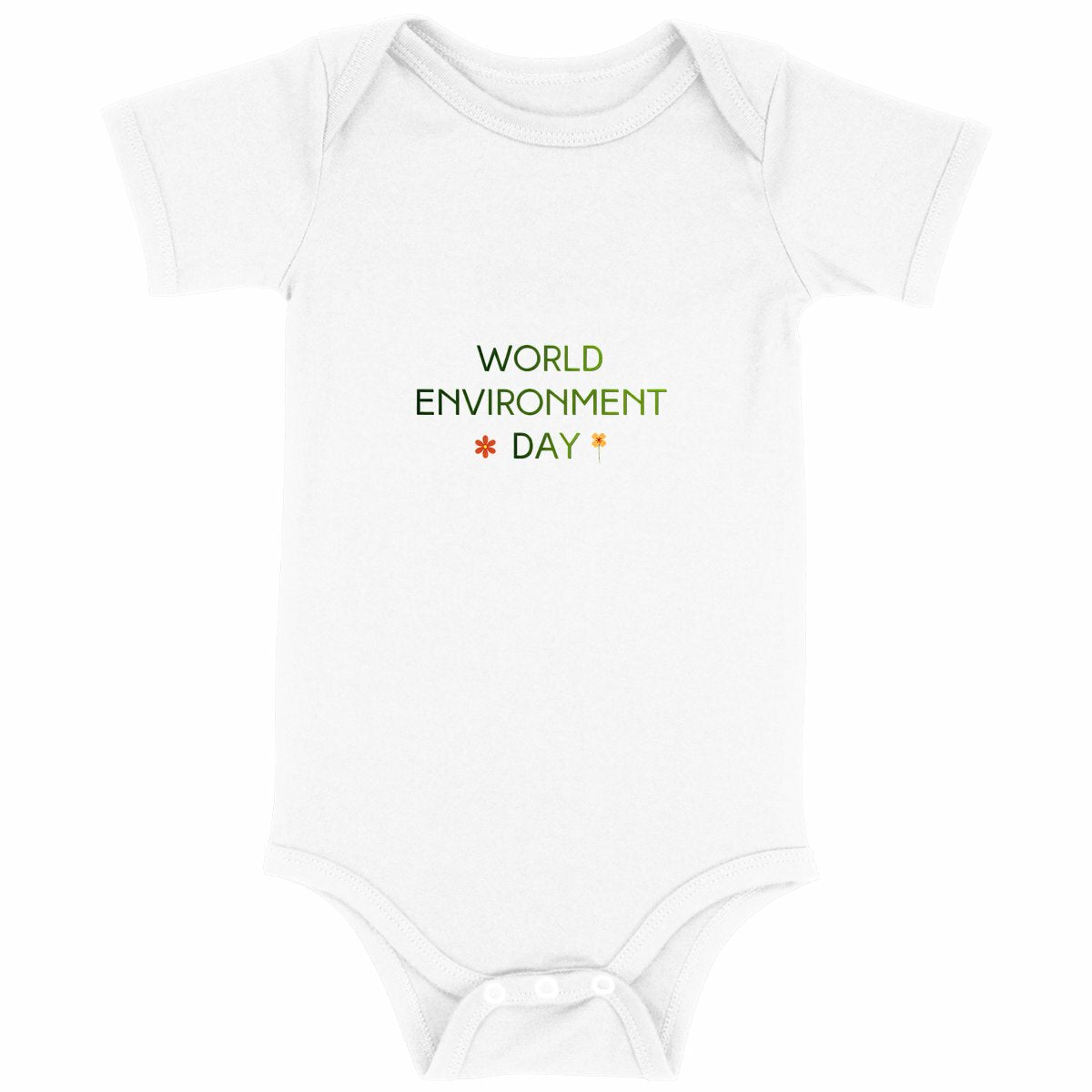 Body bébé Journée mondiale de l'environnement - face_blanc