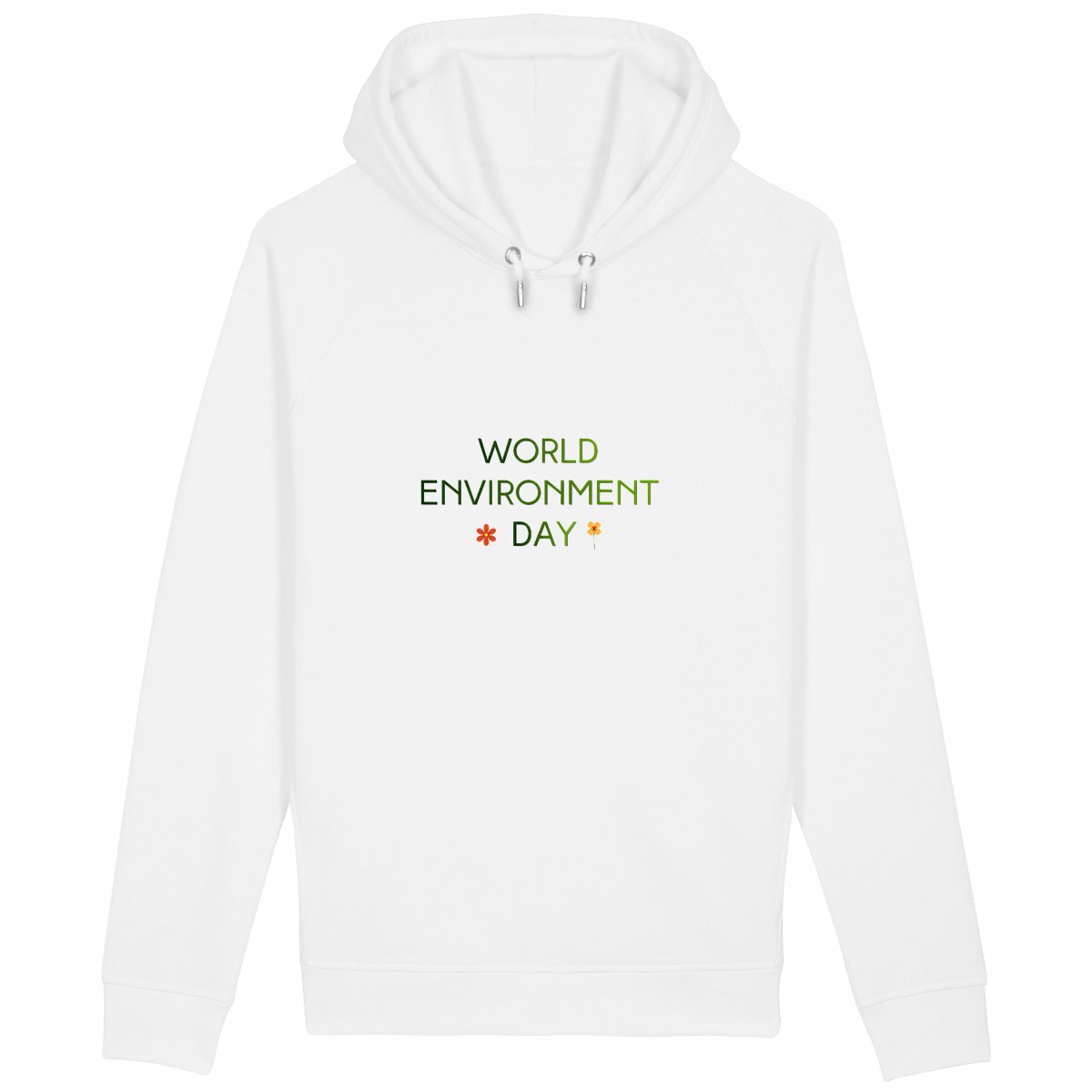 Sweat à capuche avec poches latérales - Engagez-vous pour la planète - face_blanc