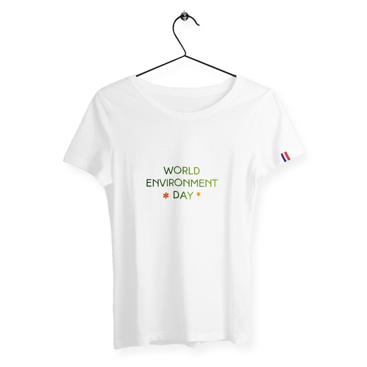 T-shirt Femme Made in France - Célébrez la Journée de l'Environnement - face_blanc
