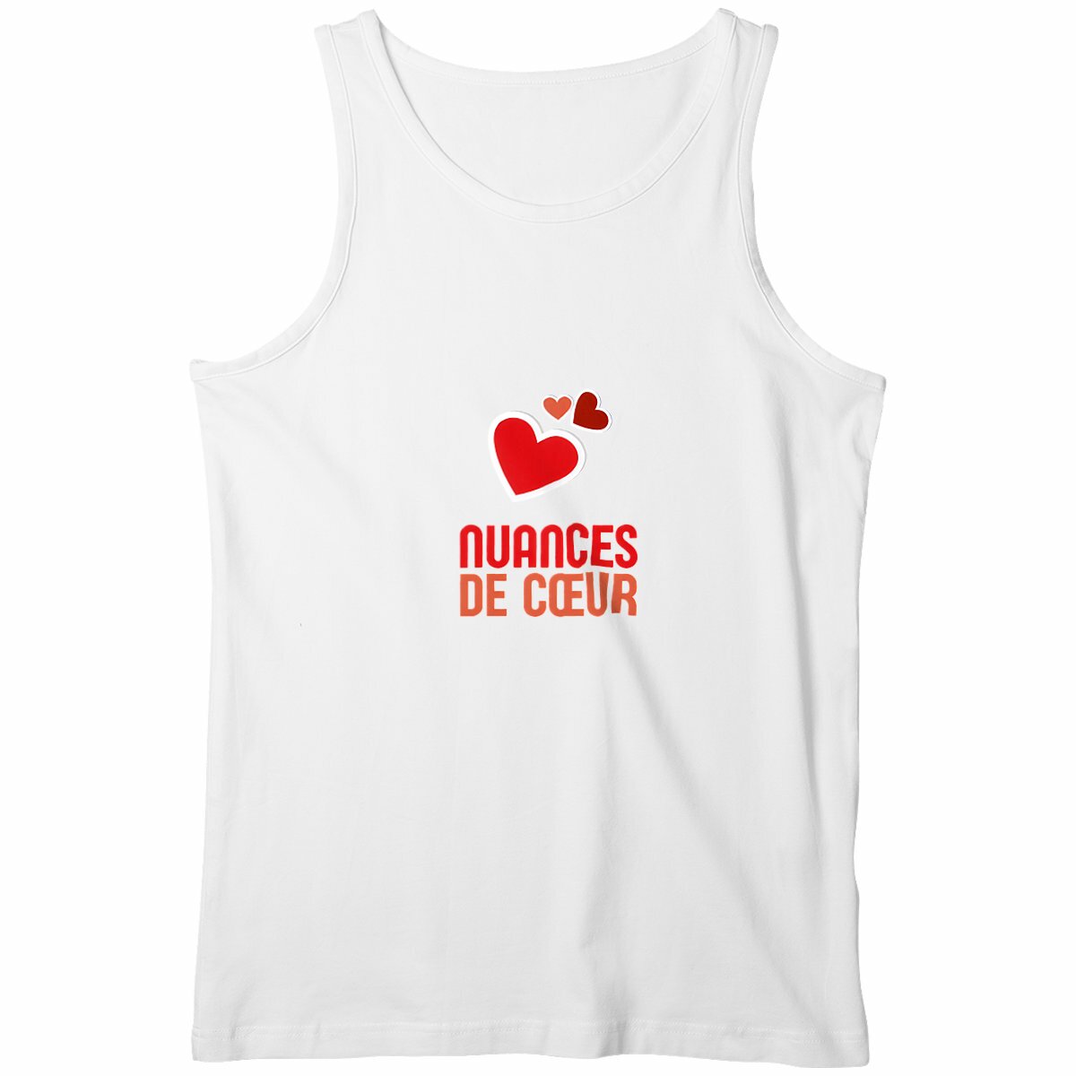 Débardeur Homme : Amour en nuances de coeurs rouges - face_blanc