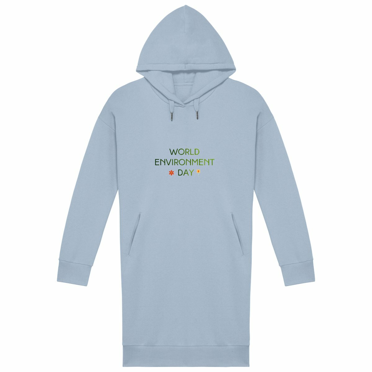 Robe Sweat Femme - Célébrez la Journée mondiale de l'environnement - face_bleu