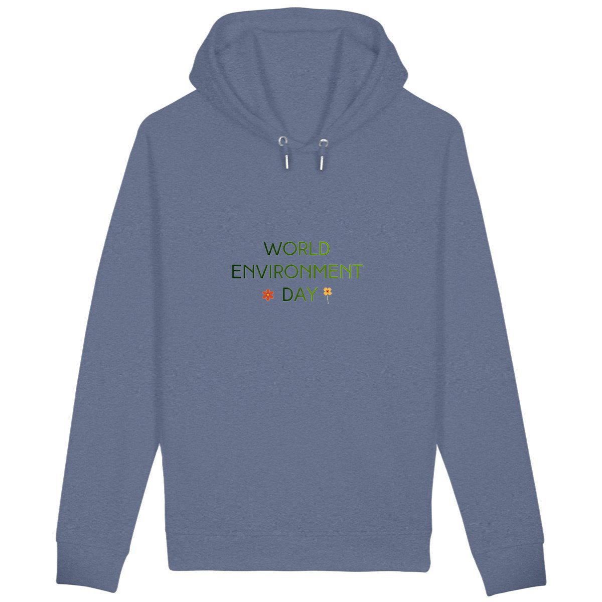 Sweat à capuche avec poches latérales - Engagez-vous pour la planète - face_bleuindigo