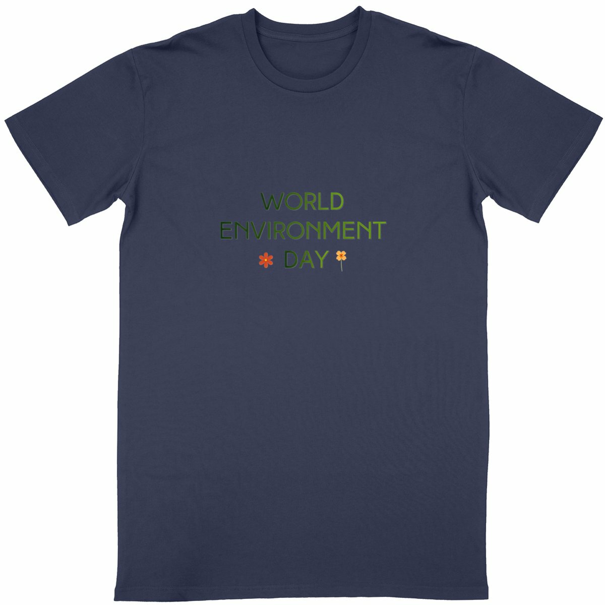 T-shirt Unisexe Classique : Célébrez la Journée Mondiale de l'Environnement - face_bleumarine