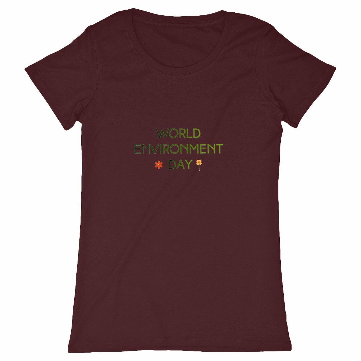 T-shirt Femme Classique : Célébrez la Journée Mondiale de l'Environnement - face_bordeaux