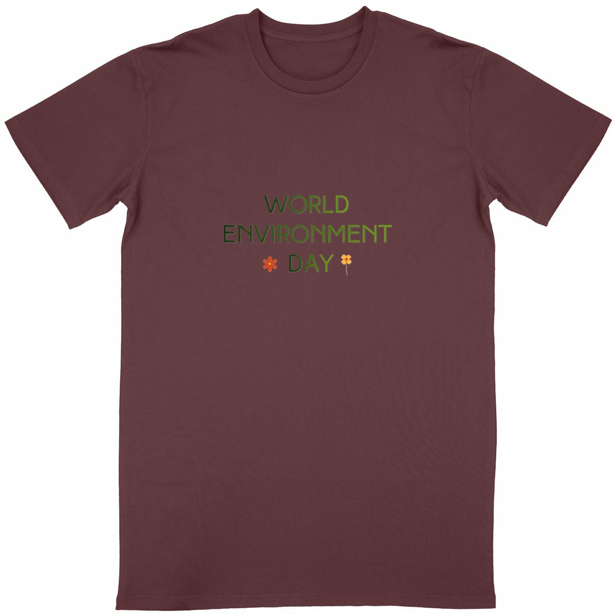 T-shirt Unisexe Classique : Célébrez la Journée Mondiale de l'Environnement - face_bordeaux