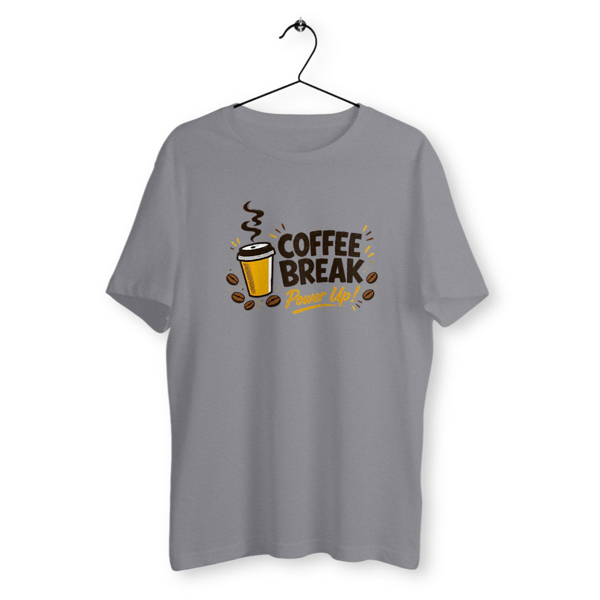 T-shirt Unisexe Classique - Pause café - face_gris