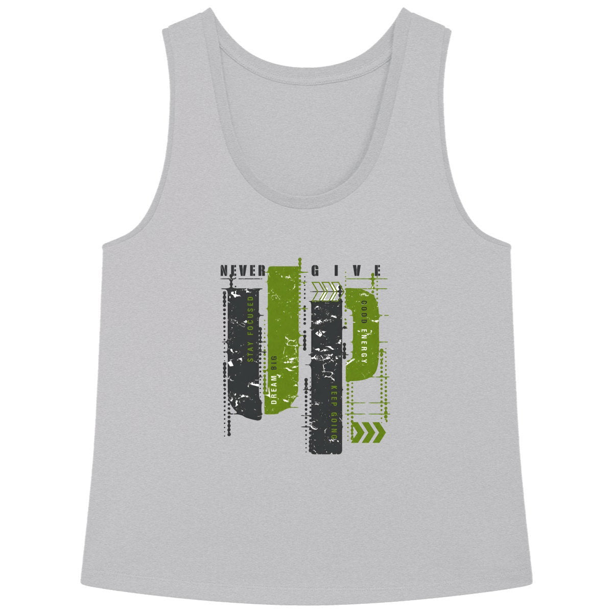 Débardeur Femme Ample - Élégance en Gris et Vert Olive - face_gris
