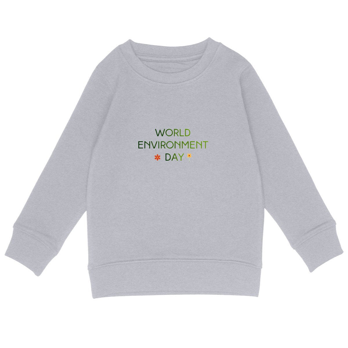 Sweat-shirt Léger Enfant - Célébrez la Journée Mondiale de l'Environnement - face_gris