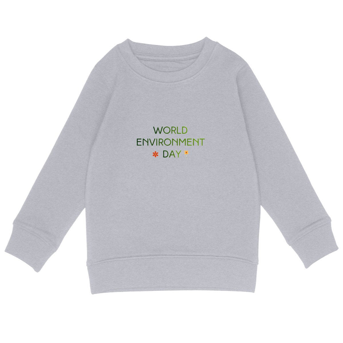 Sweat-shirt Léger Enfant - Célébrez la Journée Mondiale de l'Environnement - face_gris