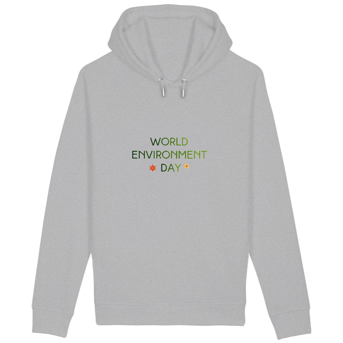 Sweat à capuche avec poches latérales - Engagez-vous pour la planète - face_gris