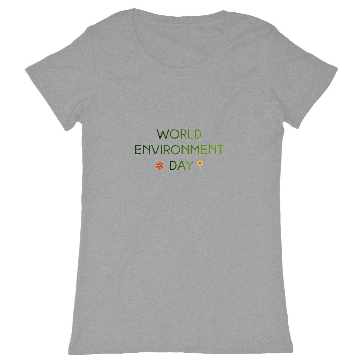 T-shirt Femme Classique : Célébrez la Journée Mondiale de l'Environnement - face_gris
