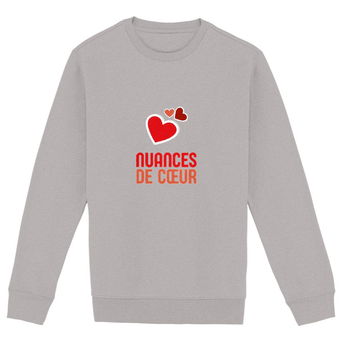 Sweat-shirt Epais Unisexe - Célébrez l'Amour avec des Coeurs Rouges - face_gris