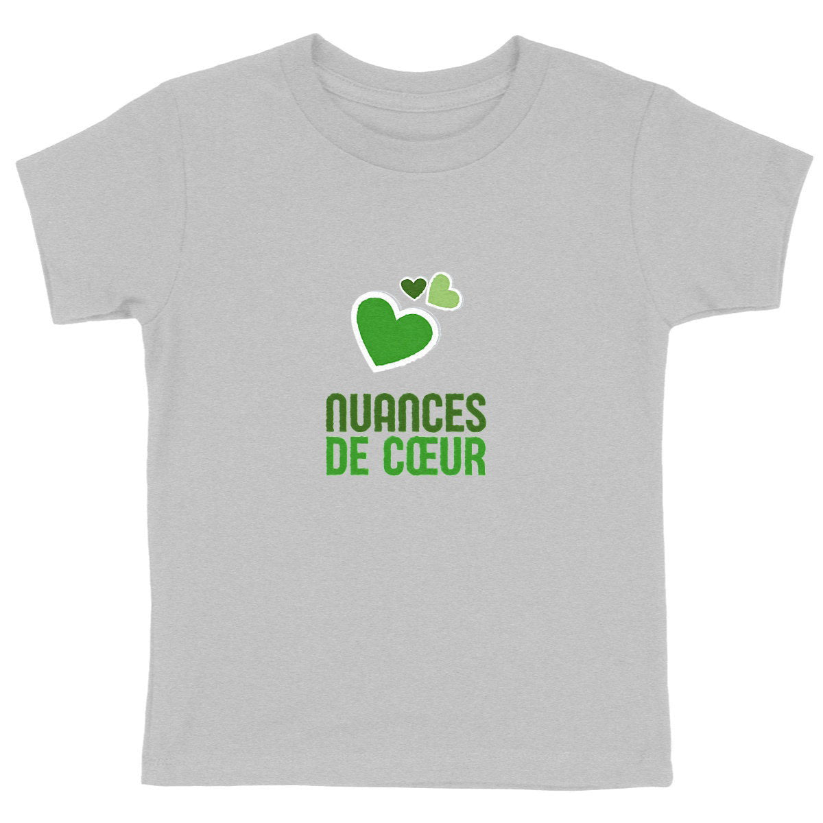 T-shirt Enfant Epais - Célébrez l'amour avec des nuances de coeur vert - face_gris