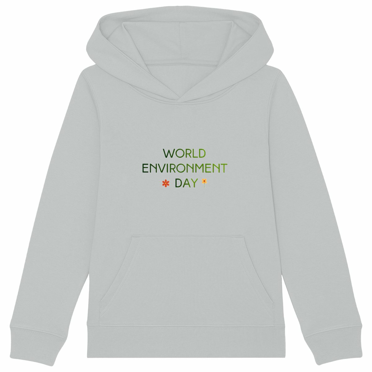 Sweat à capuche Epais Enfant - Célébrons la Journée de l'Environnement - face_gris