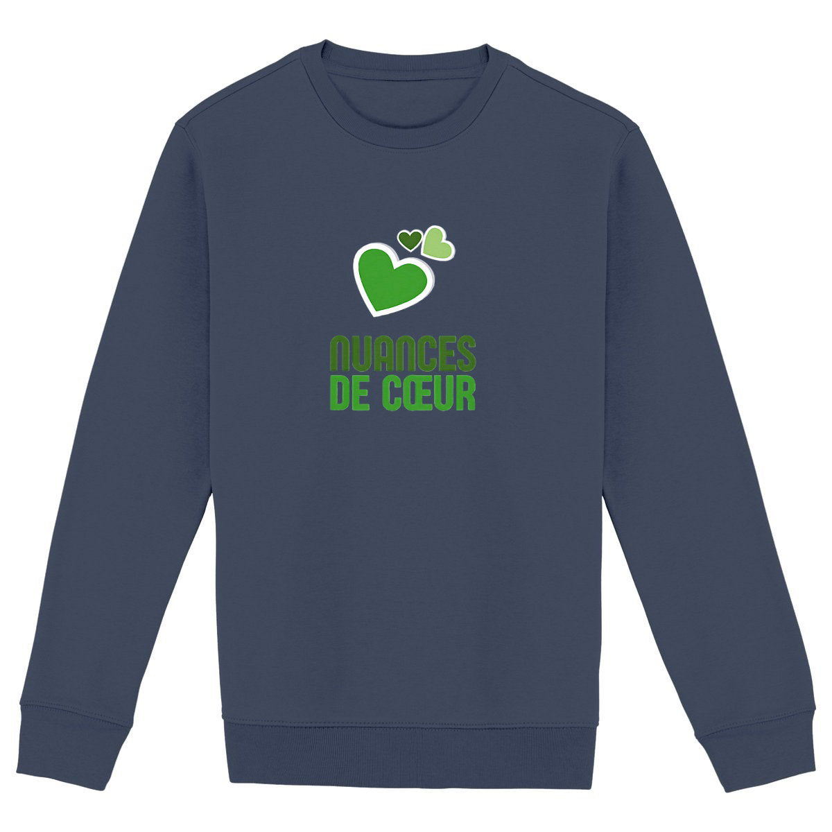 Sweat-shirt Epais Unisexe - Nuances de Coeurs Verts - face_marine