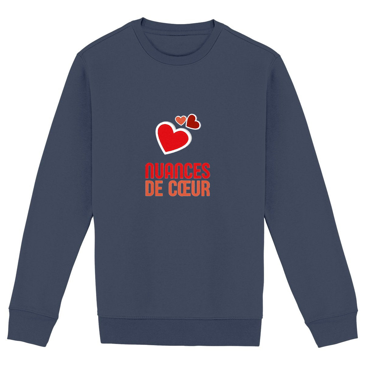 Sweat-shirt Epais Unisexe - Célébrez l'Amour avec des Coeurs Rouges - face_marine