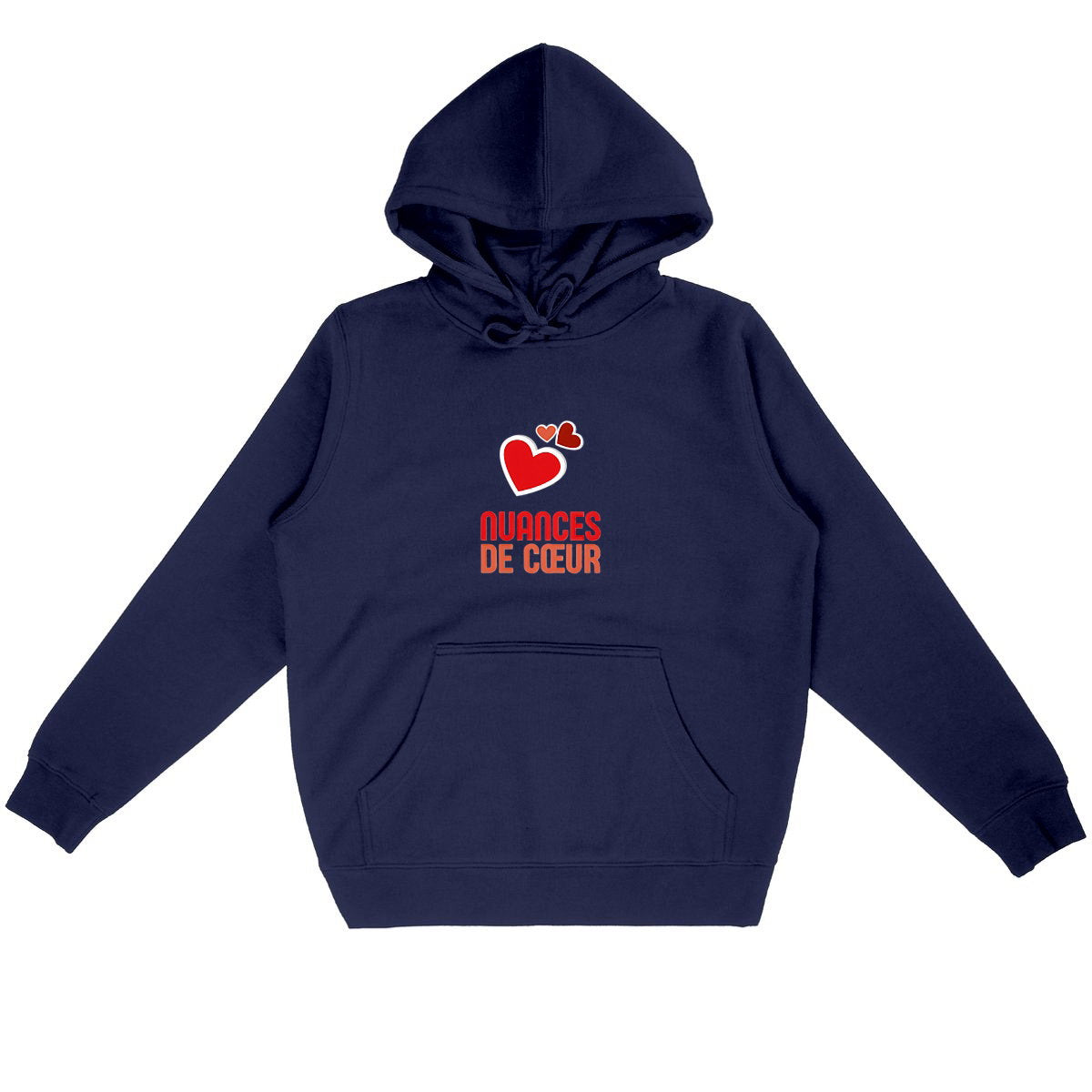 Sweat à capuche Léger Unisexe - Amour en nuances de coeurs rouges - face_marine